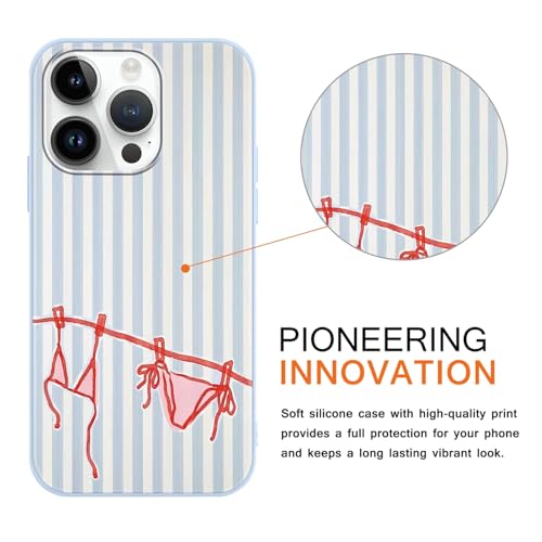 Coque de protection iPhone 14 Pro Max jolie rayure verticale bleu - 3