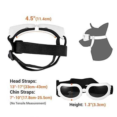 PETLESO Hunde Sonnenbrille für Kleine Hunde Hundebrille Wasserdichter Anti-UV Schutzbrille für Kleine Hunde - Gelb