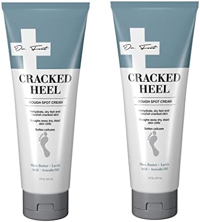 Dr. Foot Cracked Heel Moisturizer Foot Cream Skincare Lotion. Moisturizing Skin Care Lotion W/Shea Butter & Lactic Acid Helps Heal Cracked Heels, Dry Skin On Feet & Soften Calluses, 8 Fl Oz (2-Pack)