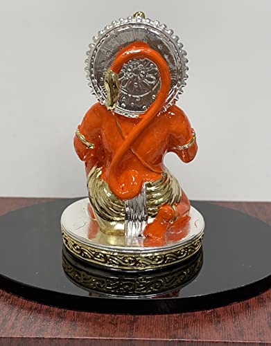 Image of Gold Plated Hanuman Ji Statue Kesari Hanuman Ji Ki Murti for Home Temple Office Study Table Hanuman Ji Idol Gift