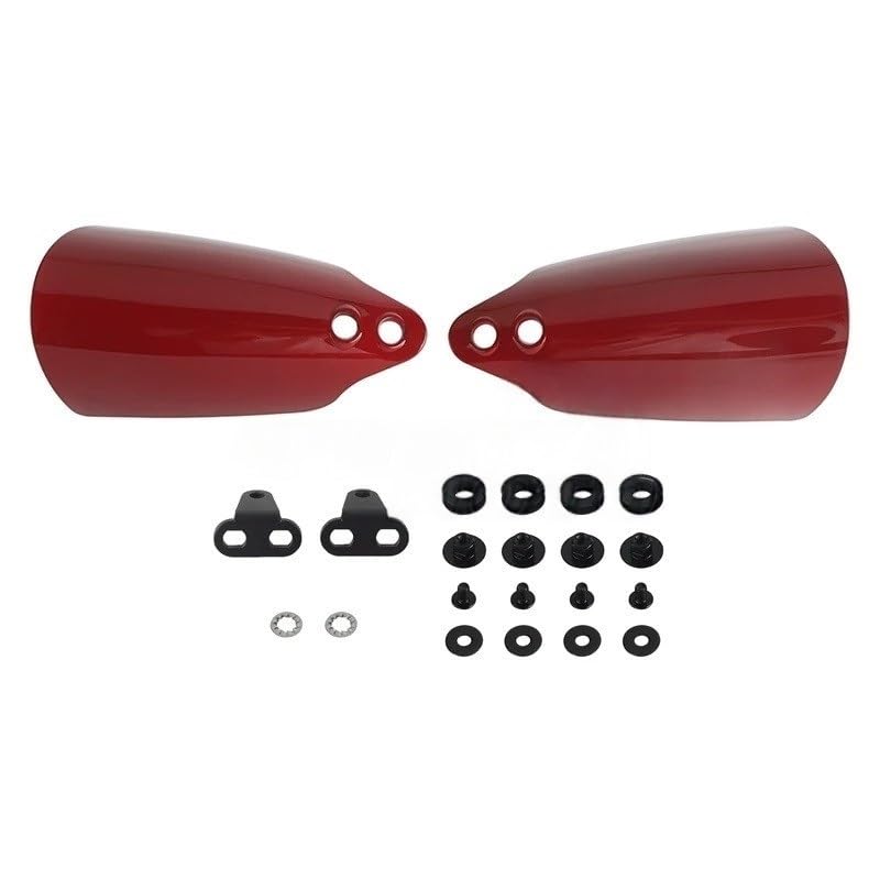 Protège-mains guidon de moto rouge pour sécuriser les leviers sur Road King et Freewheeler