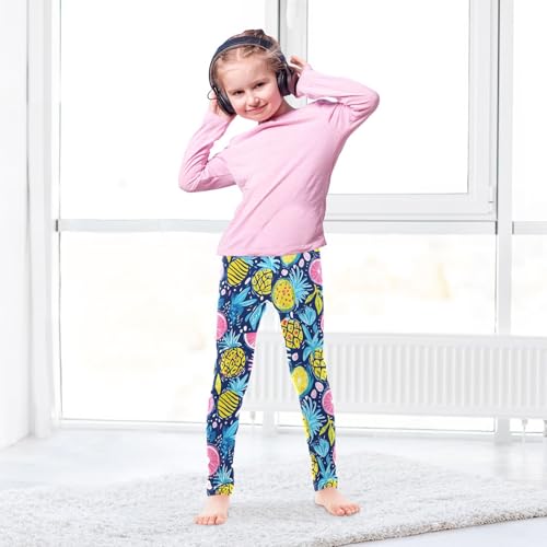 Tropical Fruit Pineapple Girls Leggings Soft Stretch Workout Yoga Dance Pants for Kids Casual Tights4