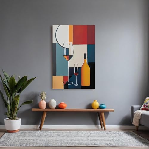 Tableau moderne sur toile abstrait vin 30x40cm pour cuisine - 3