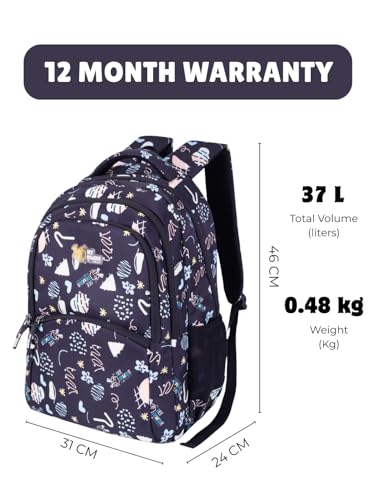 Image of Lyra Sweet Treats 37L School Backpack - Ice Cream & Candy Fun Edition | For Kids (Girls & Boys)