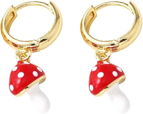 3D Mushroom Dangle Drop Earrings