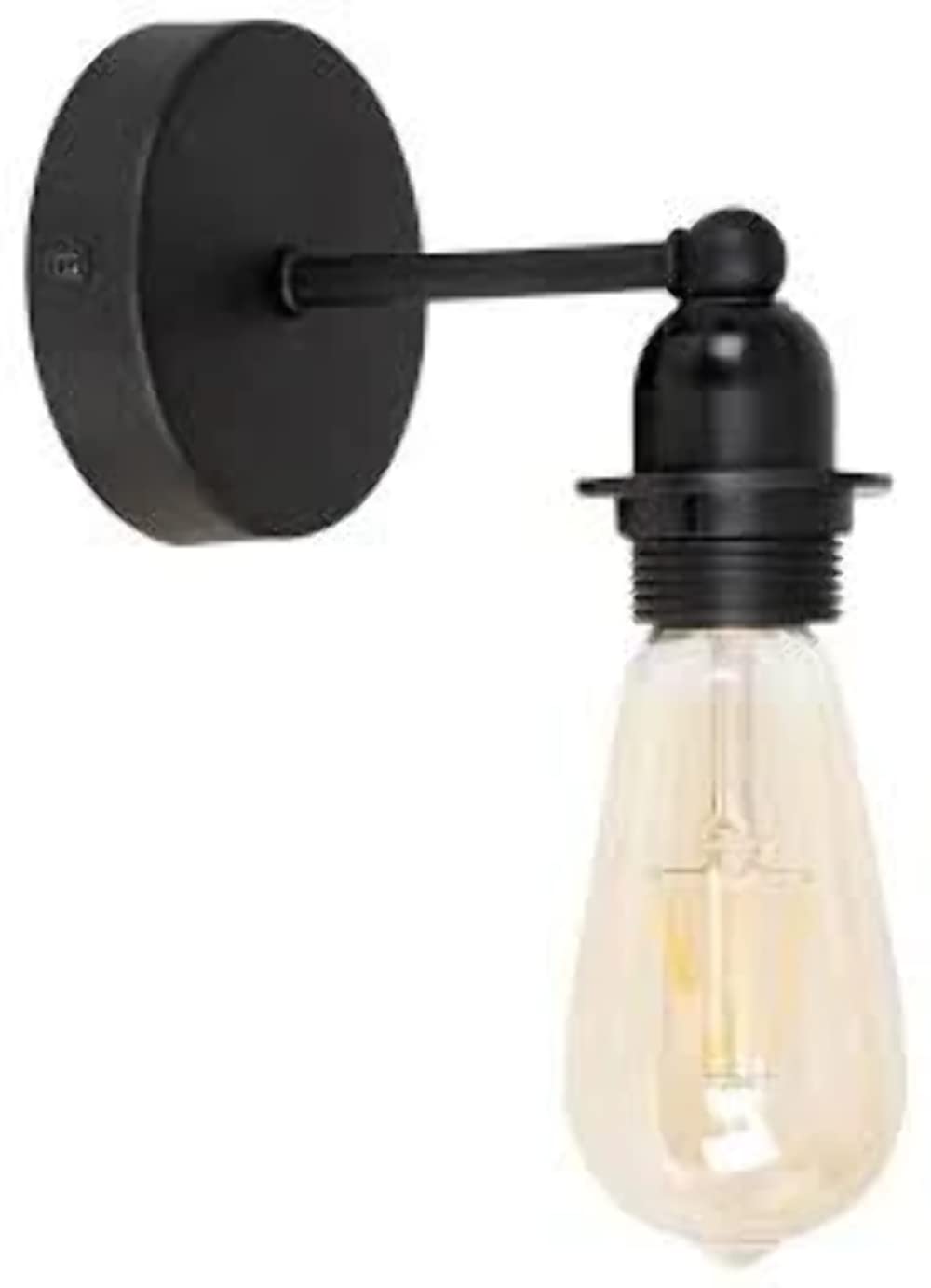 MiniSun | Industrial Steampunk Style Satin Black Pipework Single Wall Light | Outdoor Wall Lights, Home Décor & Improvement Essential | Mains Wired