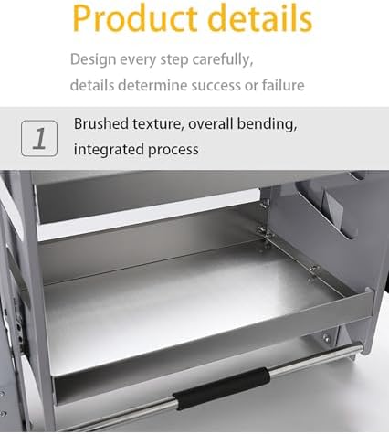 3-Tier Pull Down Kitchen Cabinet Shelf, Heavy-Duty Metal Lifting Basket for Spice & Dish Organization, 15kg Weight Capacity, Adjustable Storage Solution for Upper Wall Cabinets