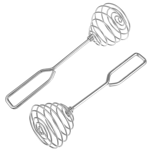 ABOOFAN 2 Piezas mezclador licuadora batidora agitadores huevo pequeño cocedor de huevos montadora de nata batidoras de mano espumador de crema batidores de huevo Acero inoxidable Silver