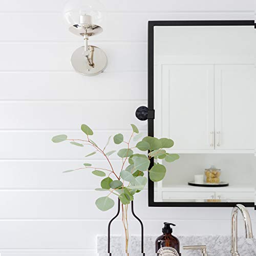 Black Metal Framed Pivot Rectangle Bathroom Mirror Tilting Beveled Vanity Mirrors For Wall 23'' X 24'' Inches… #TOP1