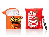 (2 Pack) BGAANM Cute Airpods 1/2 Case Silicone Cover with Keychain, Cartoon Skin Design Headphones Charging Case Protective Cover Accessories Kits Compatible for Airpods 1 and 2