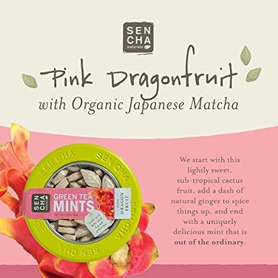 SEN CHA Naturals Green Tea Mints, Pink Dragonfruit, 1.2 oz (Pack of 1)