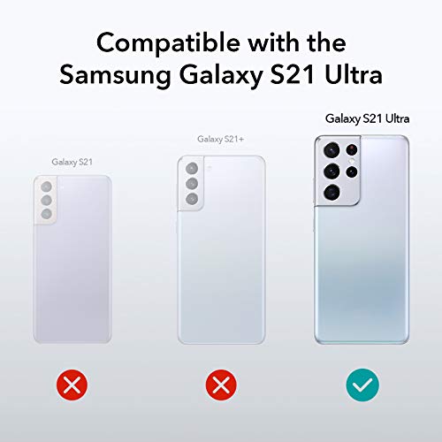 Esr Metal Kickstand Case Compatible With Samsung Galaxy S21 Ultra 6.8 Inch (2021), Reinforced Drop Protection, Two-Way Metal Stand, Clear #TOP1