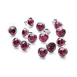 100 Sets Cz Colorful Crystal Rivets Silver Color Spots Studs Double Cap for DIY Leather-Craft (Hot P
