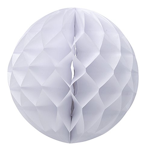 Boule papier alvéolée blanche 30 cm