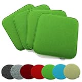 4 Stück Sitzkissen Filz - 35 x 35 cm quadratisch in Apfelgrün