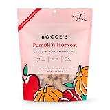Bocce's Bakery All-Natural, Small Batch, Organic Dog Treats, Pumpk'n Harvest Biscuits, Wheat-Free, Limited-Ingredient, Made in The USA with 100% Recyclable Packaging, 12 oz Bag
