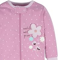 Gerber Baby Girls 4 Pack 'N Play Footie And Toddler Sleepers, Lavender Garden, 0-3 Months US — image 9