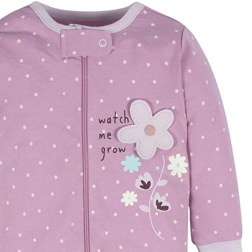 Gerber Baby Girls 4 Pack 'N Play Footie And Toddler Sleepers, Lavender Garden, Preemie US by Gerber - Used condition - Image 8