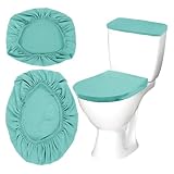Toilet Tank Cover and Toilet Lid Cover Washable Toilet Cover Set with Elastic Bottom Soft Stretch Fabric Cover for a Lid Toilet Tank Toilet Top Cover Back of Toilet Tank Cover Replacement (Green)