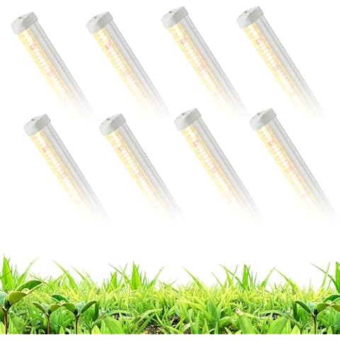 TVTUTPWY T5 Grow Lights 5000K Full Spectrum,1.4FT (8pcs x 10 Watts) Plant Growing Lamp,End-to-End Connectable Led Light Strips for Indoor Plants Succulents Flowers Growing Cover
