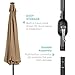 Best Choice Products 10ft Solar Polyester LED Lighted Patio Umbrella w/Tilt Adjustment and UV-Resistant Fabric - Tan