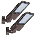 300W LED Parking Lot Lights with Adjustable Arm Mount,39000LM 5000K LED Street Light with Dusk to Dawn Photocell,IP65 Waterproof 110-277V Shoebox Light Commercial Area Lighting ETL Listed(2 Pack)