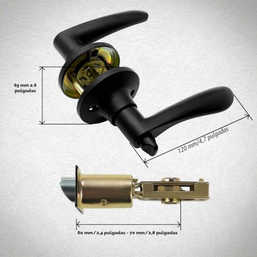 Chapa de manija para puerta de madera 15 Imagen adicional