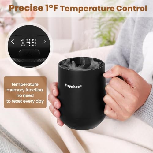 Image of Happiness Self-Heating Coffee Mug,12oz Temperature Control Smart Cup