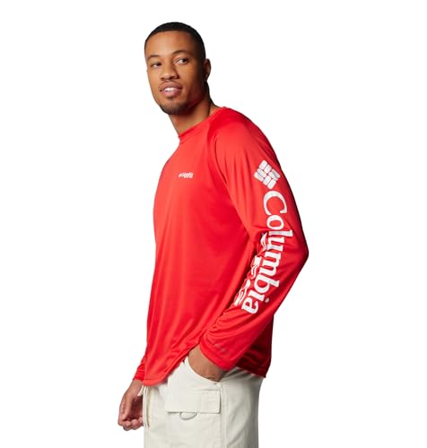 Chemise manches longues Columbia Terminal Tackle rouge pour vos sorties en mer et week-ends
