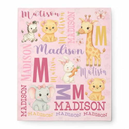 Image of Personalized Baby Blanket for Boys Girls, Ship Next Day, Custom Name Blanket with Name, Printed in USA, Personalized Gifts for Baby Shower Birthday Christmas, Soft Blankets for Newborn Kids Adult