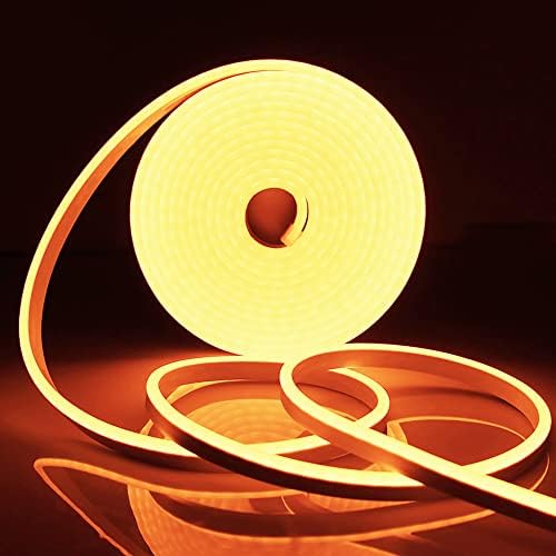 SPAHER Neon LED Strip Light 5M Neon Rope Light 220-240v Outdoor LED Rope Lights Waterproof Cuttable Flexible Led Strip Lights for Indoor&Outdoor Decoration Kitchen Bedroom Garden Hotel-Golden Yellow