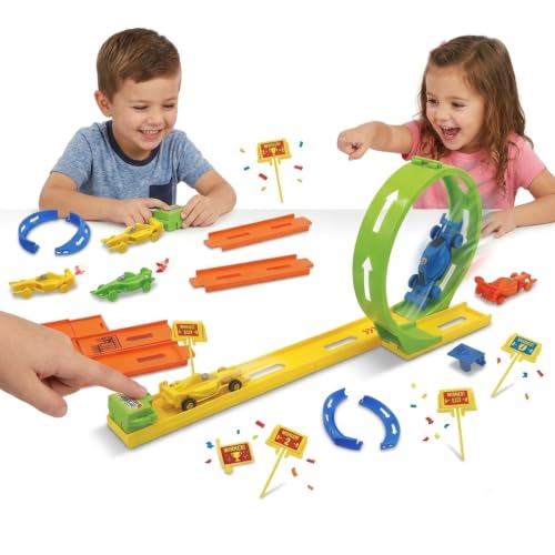 Image of Track Racing Car Toy Playset for Kids 3+| Single 360 Degree Loop Fire Racer Track with Launcher & Drum Transport Stoppers High Jumper Power Car Vehicle Toys for Boys | Girls Birthday Gift Item