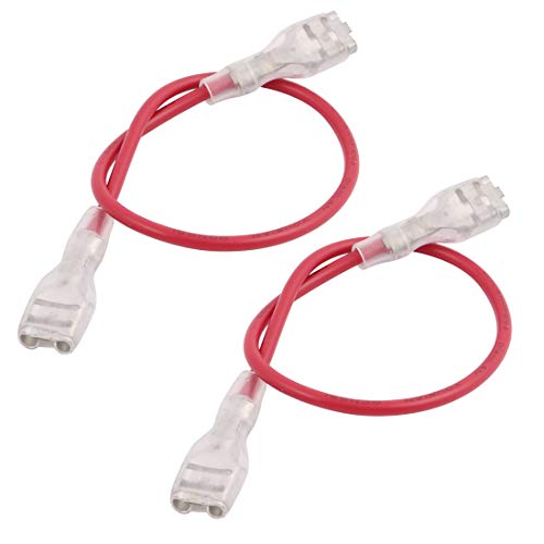 Aexit 2Pcs 20AWG Cable Wire w 6.3mm Crimp Spade Terminal Connector Female to Female (5b454e620e084c59036bd9c882f2b2e0)