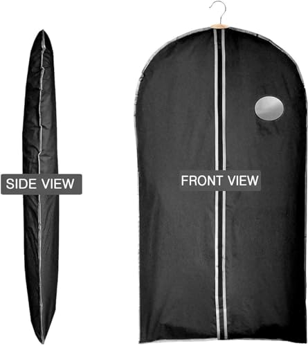 Short Garment Bag, Black Dress Cover, 60cm x 100cm, Clothing Storage Bags, Travel, Weddings, Suits, Dresses - Image 2