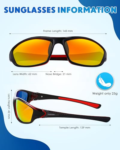 Image of Frienda 6 Pack Polarized Sport Sunglasses for Men Multipack Fit over Glasses Pack Lot Set Men's Sport Fishing Eyeglasses