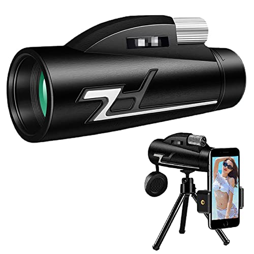 Télescope monoculaire 12x50 pour adulte avec prisme BAK4 et trépied noir