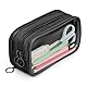 ZIPIT Half & Half Federmäppchen | Großes Mäppchen für Schule und Büro | Etui, Kosmetiktasche mit Organizer | Federmappe Schwarz