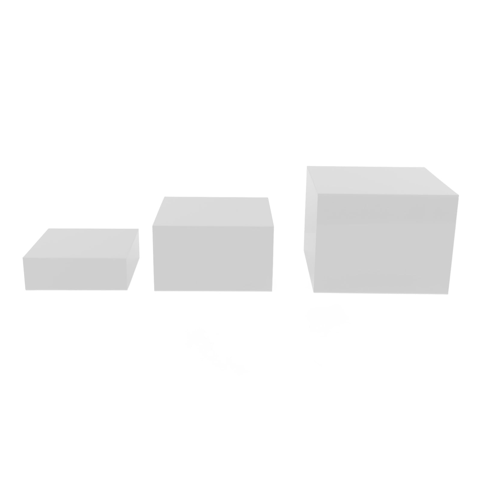 Elegante Acryl-Ständer für Buffets, Lebensmittel, Schmuck, 3 Stück, weiß, perfekt für Supermärkte, Einzelhandelsgeschäfte und Veranstaltungsvitrinen