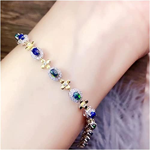 LMRJHAZ Opal 925 silver jewelry OPal Bracelet Natural And Real Opal Bracelet