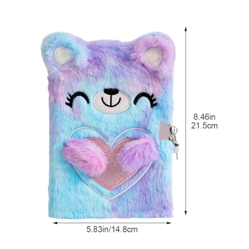 Diario personal para niñas con diseño de oso y candado miniatura 2