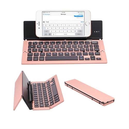 Teclado plegable rosa para escribir cómodo en pantallas táctiles sin errores
