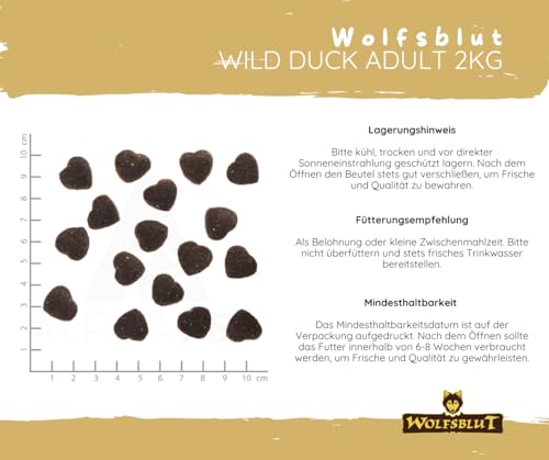 Wolfsblut Squashies Wild Duck SB - Hundesnack – getreidefreie Softsnacks mit Entenfleisch & Moringa – für kleine Hunde – Ergänzungsfuttermittel – 4 x 350g - Kroketten in Small Breed