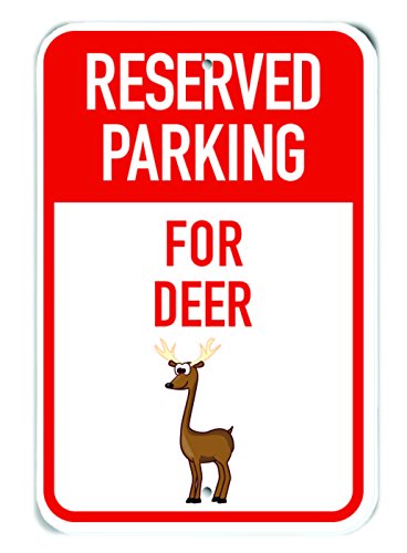 Panneau de stationnement réservé motif cerf pour parking extérieur
