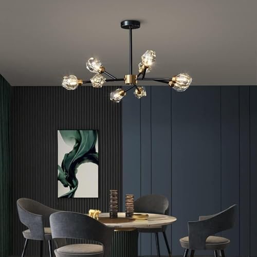 Lustre en cristal moderne pour sublimer un salon sombre, suspension de luxe G9
