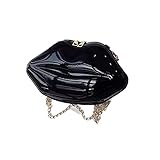 HomeSoGood Lip Satchel Evening Party Gift PVC Handbags Coin Bag Tote Bag Women Girl Mobile Phone Bag Mini Crossbody Messenger(black)