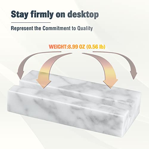 MaxGear White Carrara Marble Business Card Holder #TOP18