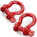 LIBERRWAY Shackles 3/4" D ring Shackle Rugged Off Road Shackles 28.5 Ton (57,000 lbs), Red - 2 Pack