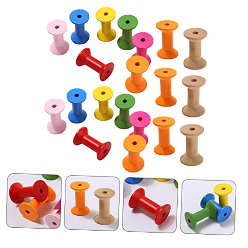 Bobinas de madera pulida de forma spool y estilo vintage para maquetas 7