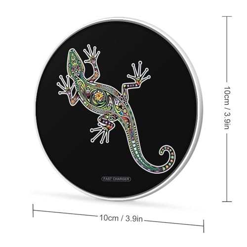 Psychedelic Lizard Wireless Charger Portable Charging Pad Wireless Charging Station Compatible with All Smartphone