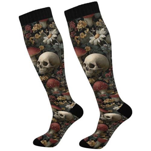 Image of Pigsaly Womens Compression Socks Yellow Stars Funny Brown Capybara Knee High Socks Athletic Tube Sock Outdoor Sport Socks